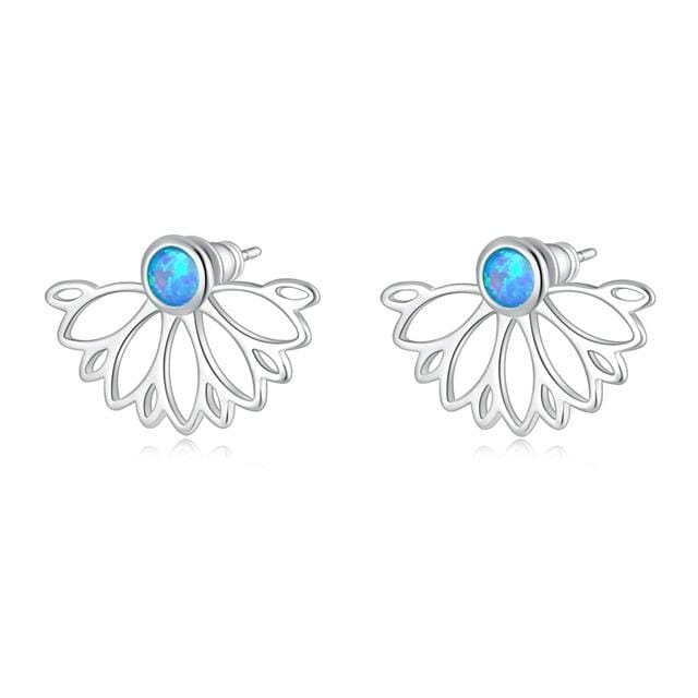 Geometric Three Color Fire Opal Stud EarringsEarrings