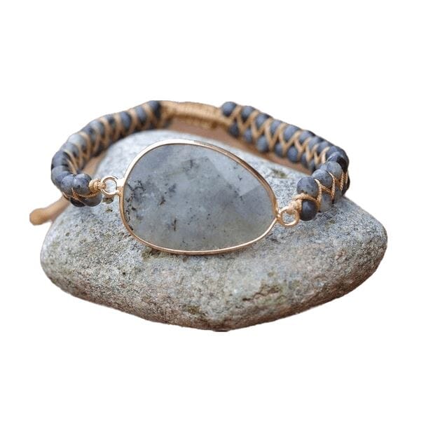 Natural Labradorite Handmade String Braided Charm BraceletBracelet