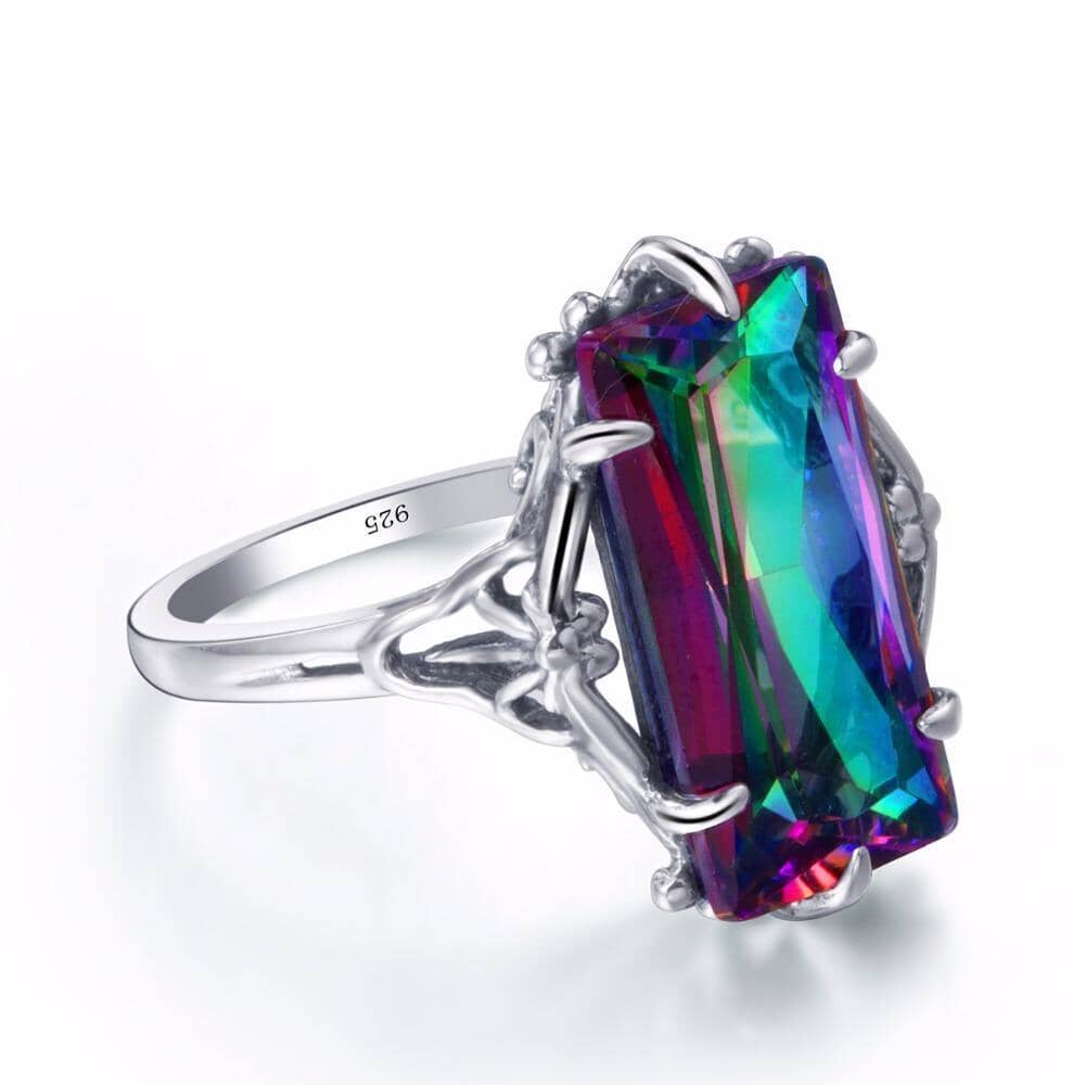 Mystic Topaz Crystal Ring - 925 Sterling SilverRing