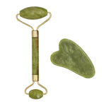 Double Head Green Jade RollerRaw StoneA set