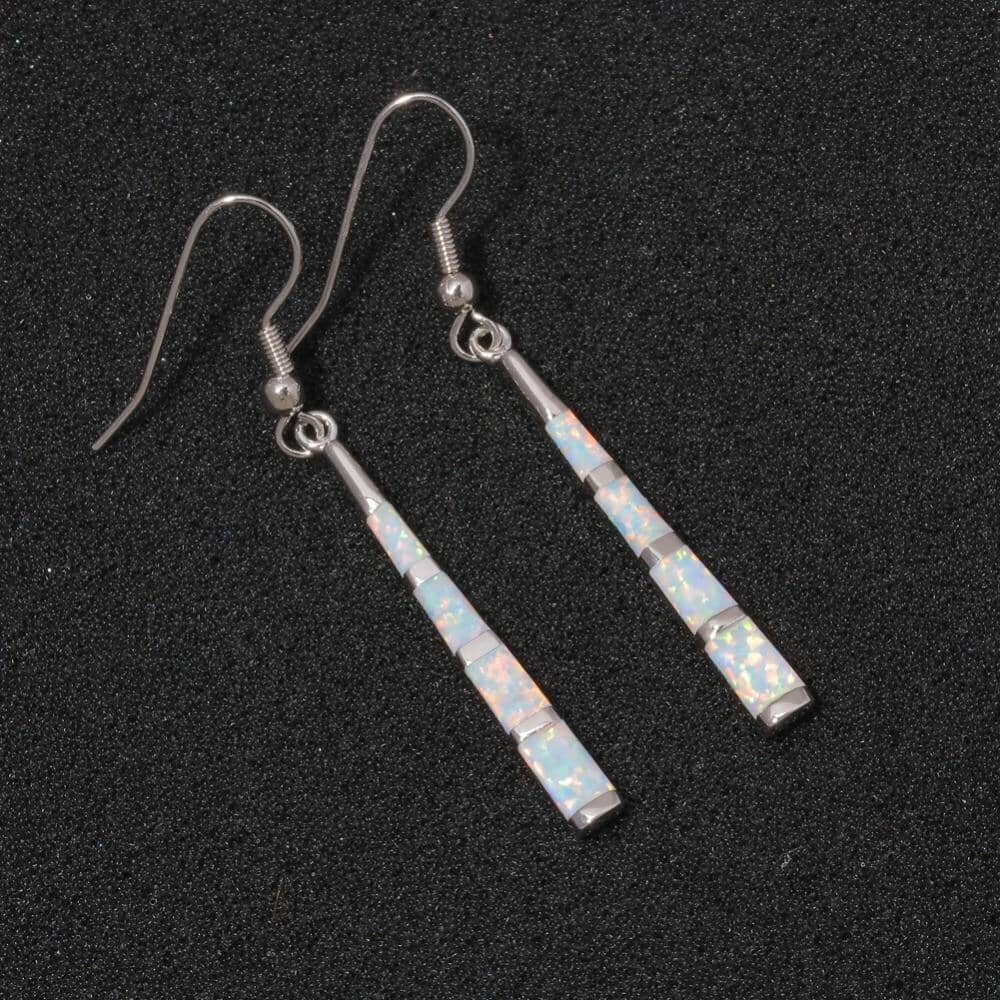 Synthesis Fire Opal Dangle EarringsEarrings