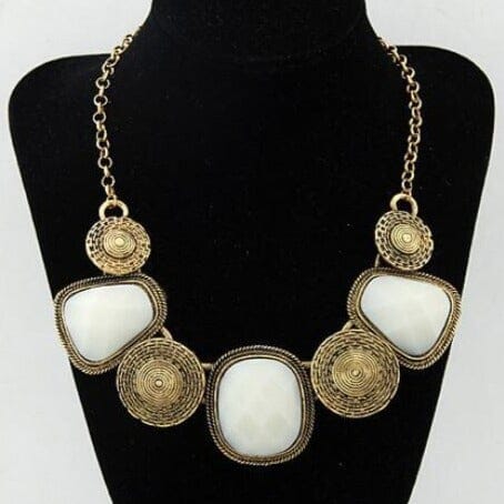 Wild Geometric Squares Resin Exaggeration Chain Bib Statement NecklaceNecklace