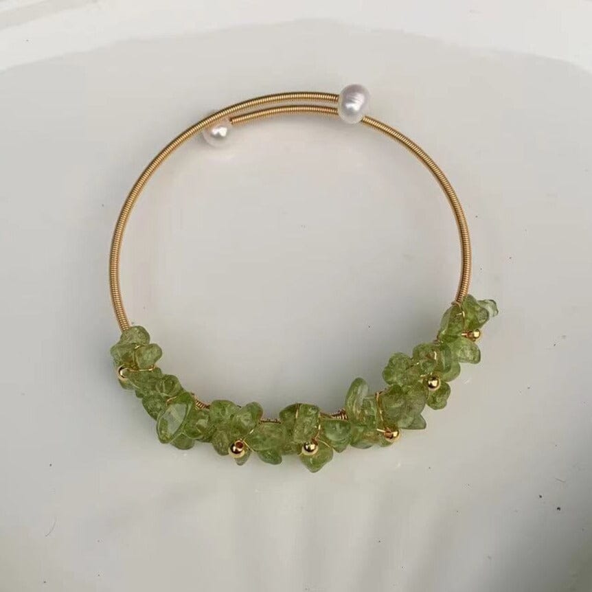 Natural Olivine Crystal Peridot Gem BraceletBracelet
