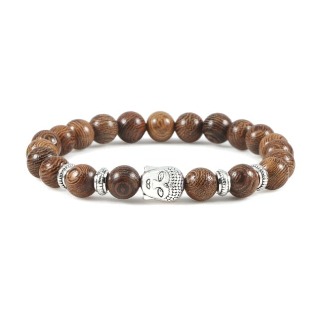 Men Buddha Natural Stone Bead BraceletsBraceletWooden Bead