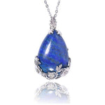 Teardrop Inlaid Flower Pendant Natural Healing Crystal (PENDANT ONLY)Necklace