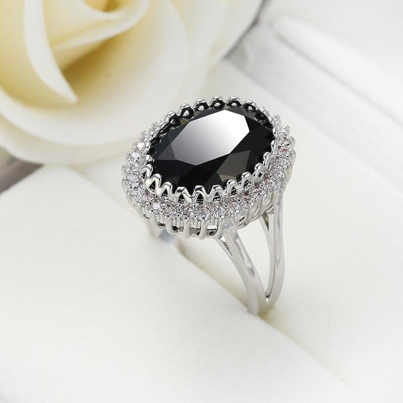 Trendy Oval Gemstones Ring - 925 Sterling SilverRing
