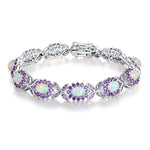 White Fire Opal and Amethyst Boho BraceletBracelet