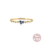 Trendy Fashion Dazzling Sapphire CZ Stone Ring - S925 Sterling SilverRing6
