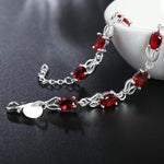 Ruby Link Bracelet - 925 Sterling SilverBracelet