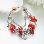 Christmas Red Crystal Beads Charms BraceletBracelet