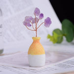 Natural Amethyst Lucky Tree OrnamentHome DecorOrange