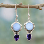 Natural Moonstone Pear Dangling EarringsEarrings