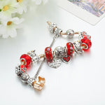 Christmas Red Crystal Beads Charms BraceletBracelet