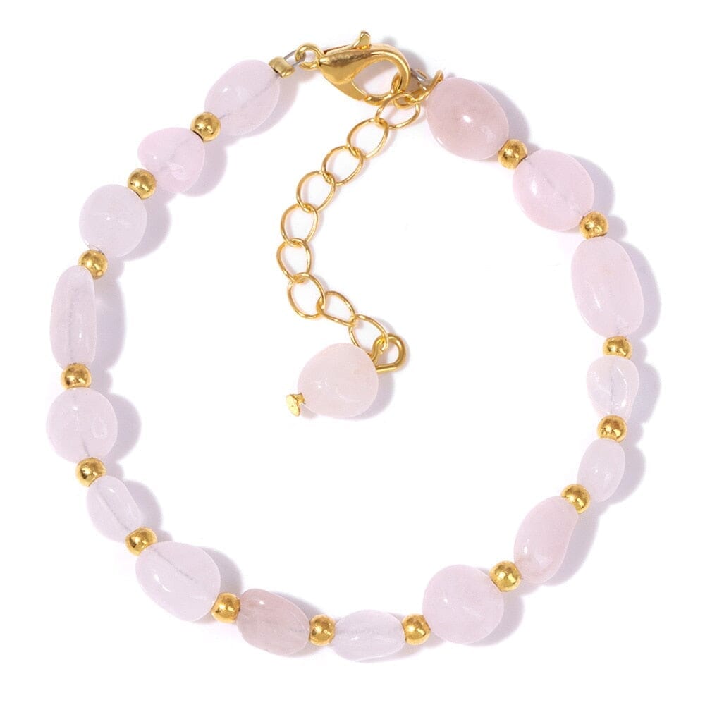 Natural Tiger Eye Stone Irregular Chip BraceletBraceletPink Quartz