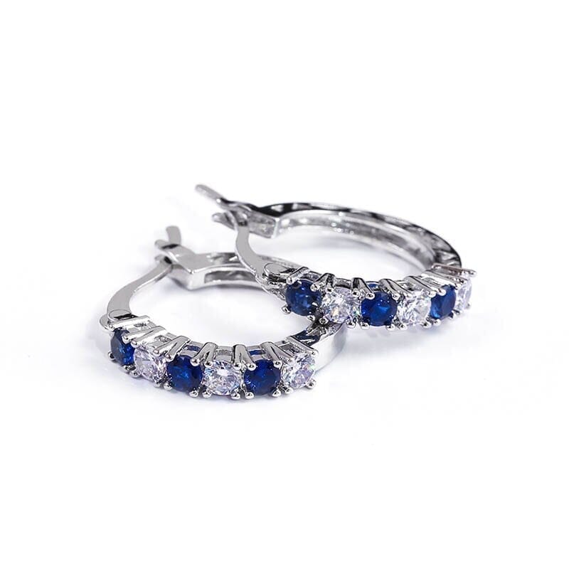 Silver Love Sapphire Emerald Amethyst Ruby EarringsEarrings