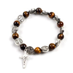 WWJD Tiger Eye Beaded Rosary BraceletsBracelet