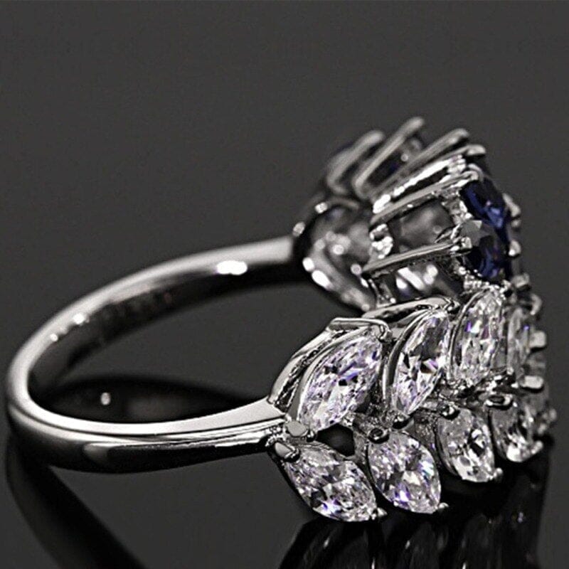 Amethyst Olive Branch Design Silver RingRing