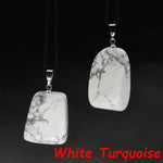 Aventurine and Other Stones Natural Crystal Irregular Tumbled Stone Reiki Rope NecklaceNecklaceWhite Turquoise