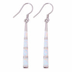 White and Green Fire Opal Drop Earrings - 925 Sterling SilverEarringsWhite