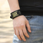 Punk Braided Rope Leather Cuff BraceletBracelet