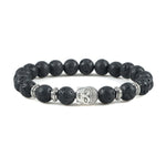 Men Buddha Natural Stone Bead BraceletsBraceletBlack Lava