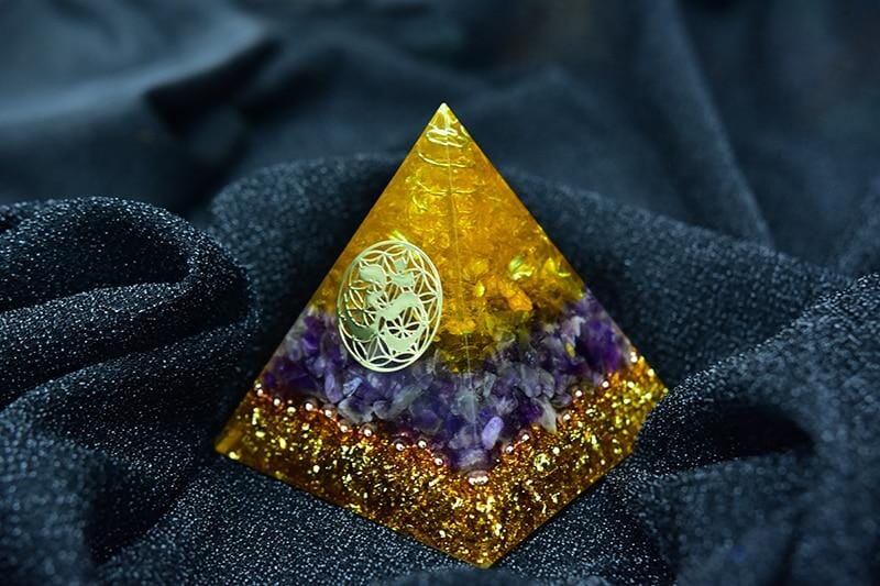 Orgone Pyramid Amethyst Citrine CrystalHealing Crystal