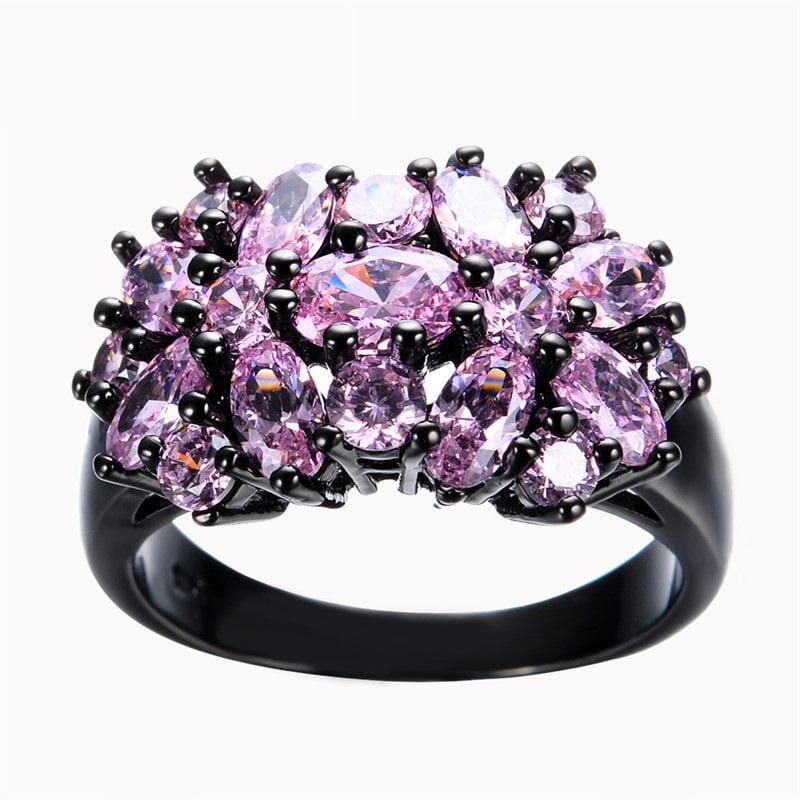 Pink Sapphire Black Gold RingRing