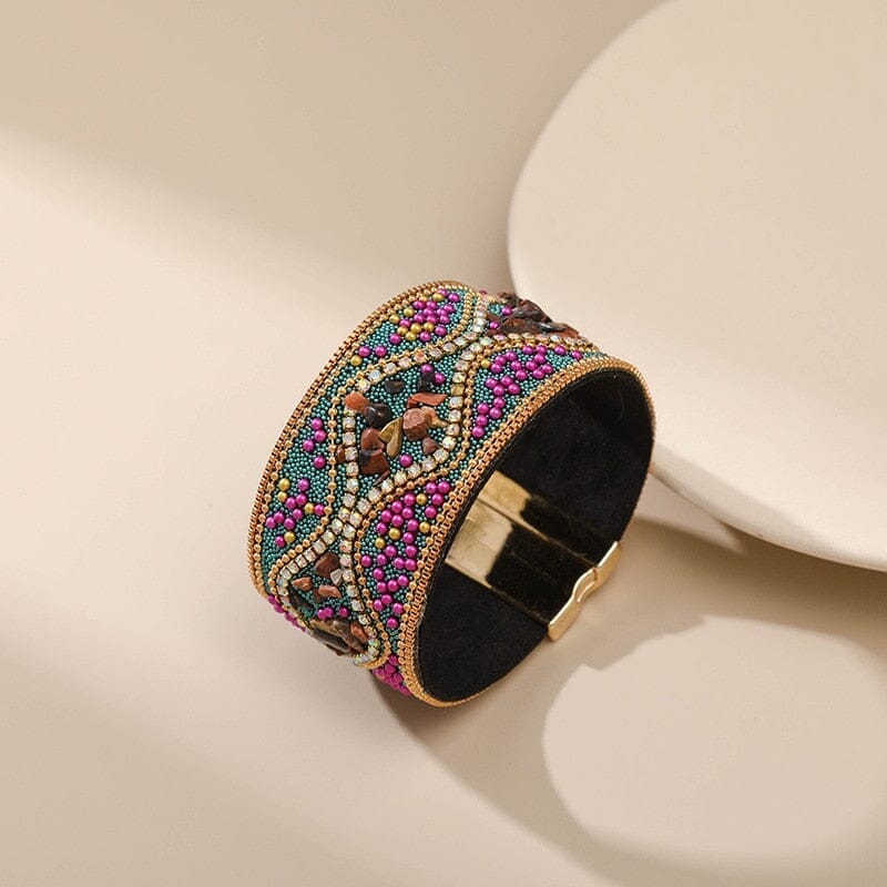 Bohemian Retro Punk Style Full Rhinestone Handmade Bracelet CuffBracelet7