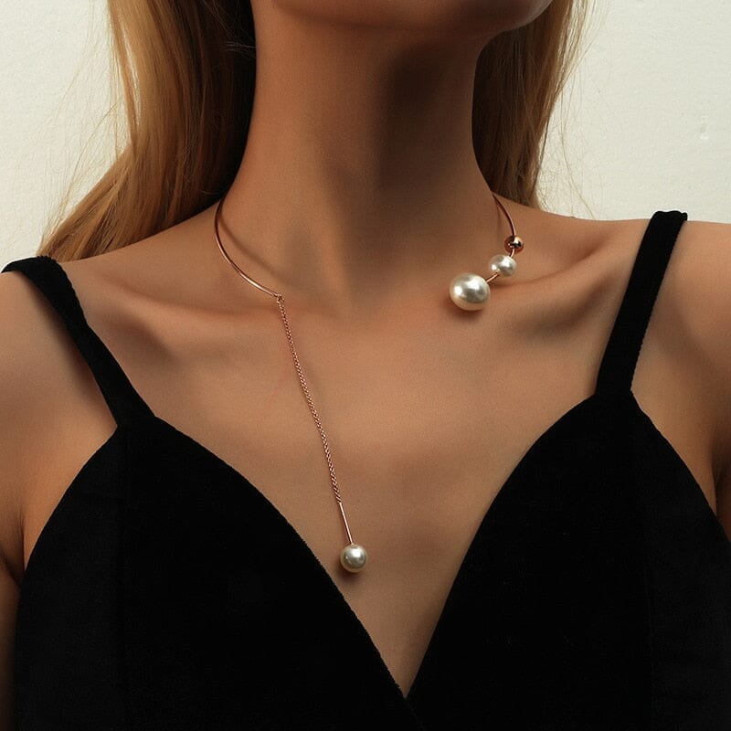 Elegant Simple Water-wave Pearl NecklaceNecklaceCH-12