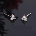 Trilateral White Fire Opal EarringsEarrings