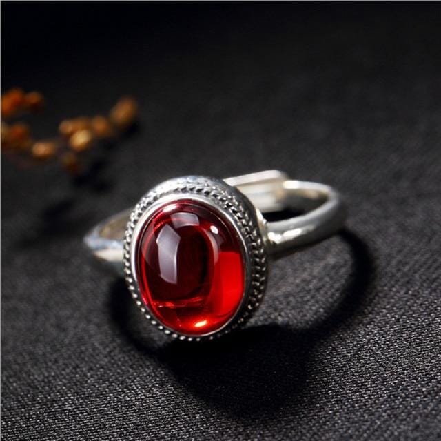 Vintage Citrine Ring - 925 Sterling SilverRingResizablered