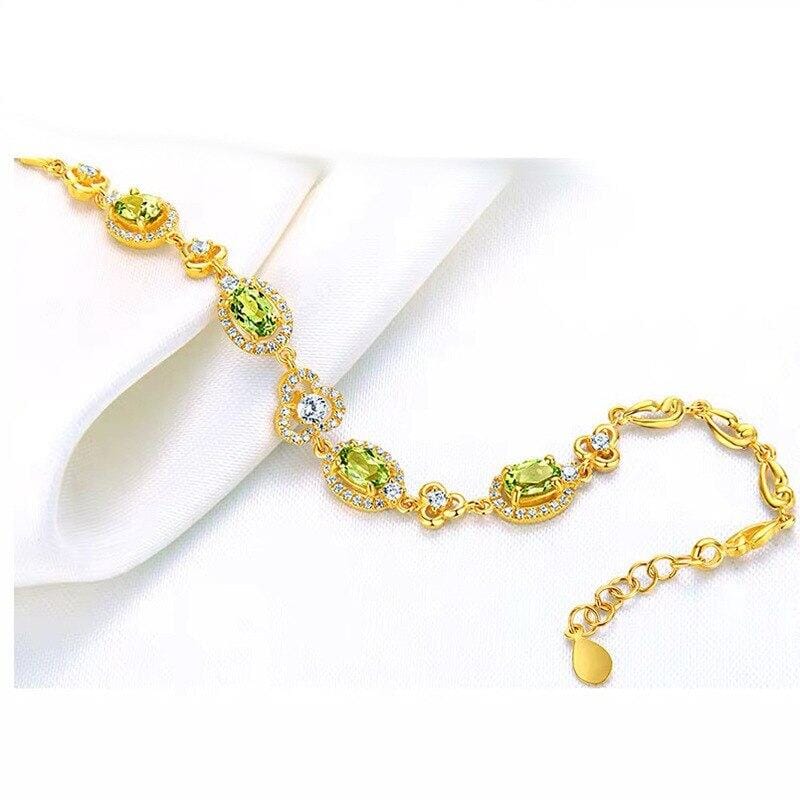 Shiny Peridot Stone Trend BraceletBracelet