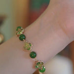 Trend Four Leaf Clover Chrysoprase Peridot BraceletBracelet
