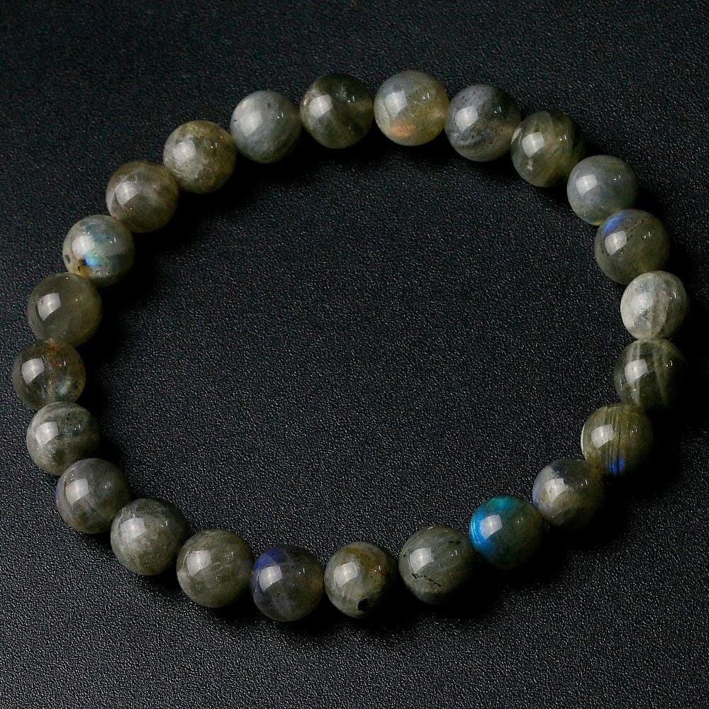Natural Indian Labradorite Stone Round Beaded BraceletBracelet