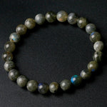 Natural Indian Labradorite Stone Round Beaded BraceletBracelet