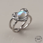 Blue Heart Moonstone Ring - 925 Sterling SilverRing