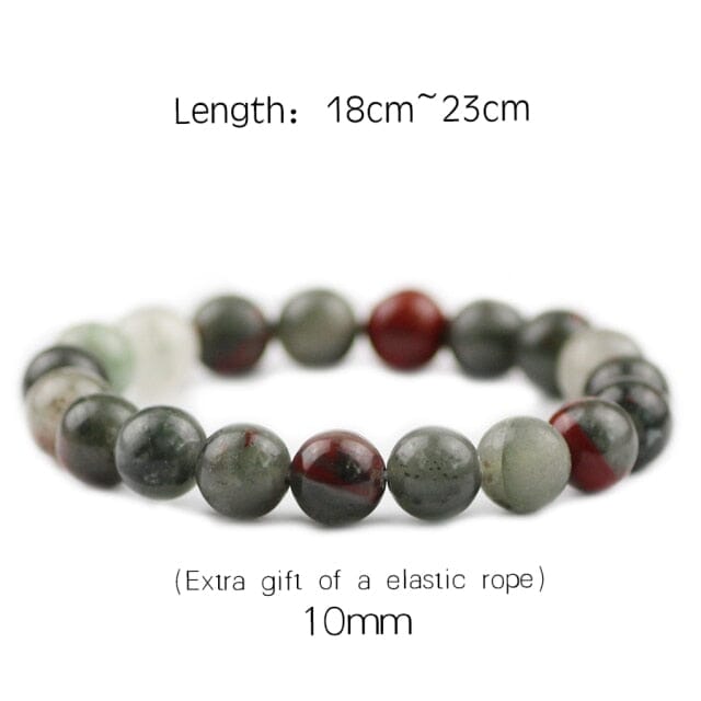 Braided/Elastic Rope Natural Bloodstone Charm BraceletBracelet