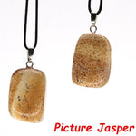 Aventurine and Other Stones Natural Crystal Irregular Tumbled Stone Reiki Rope NecklaceNecklacePicture Jasper