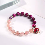 Natural Strawberry Crystal/Amethyst/Rose Red Tiger Eye Beads BraceletBracelet