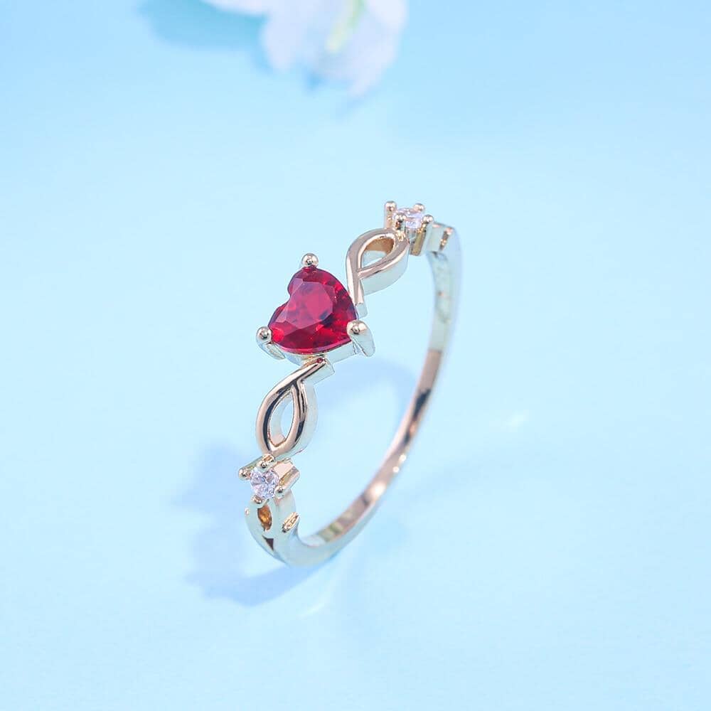 Heart Ruby 3 Stone RingRing