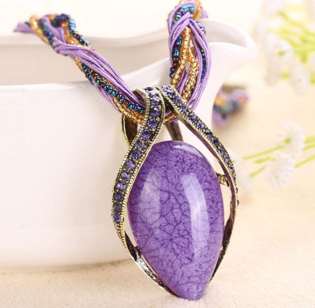 Reiki Ball Opal Stone NecklaceNecklace
