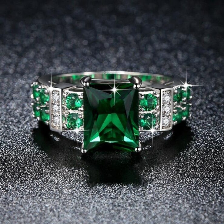 Deep Green Tourmaline Silver Plated RingRing