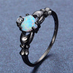Elegant Heart White Fire Opal RingRing