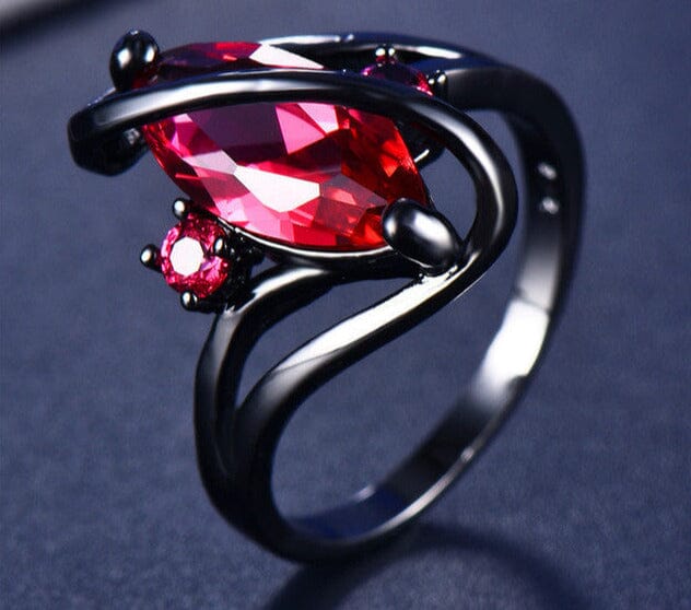 Purple Sapphire Black Gold RingRing