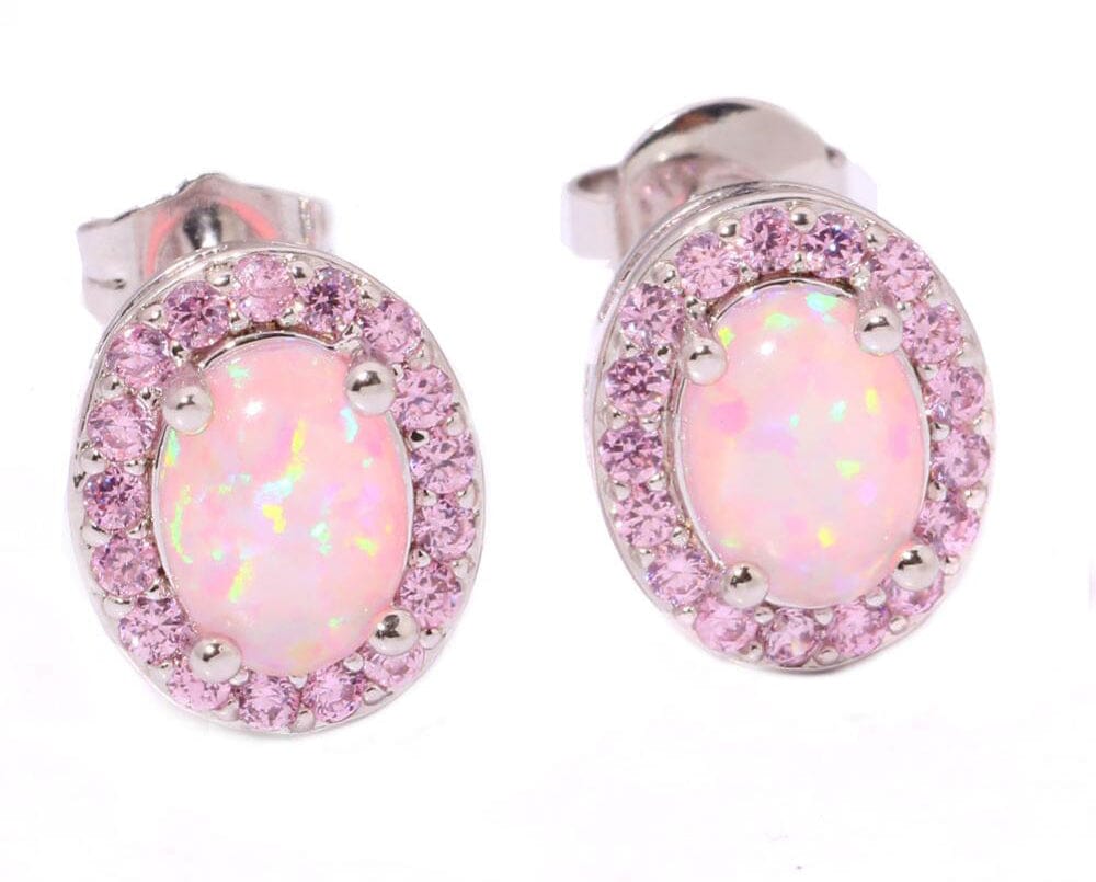 Pink Fire Opal Stud EarringsEarrings