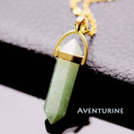 Natural Stone Bullet Shape Healing Point Pendant NecklaceNecklaceGreen Aventurine