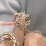 Angel and Bat Moonstone Adjustable RingRing