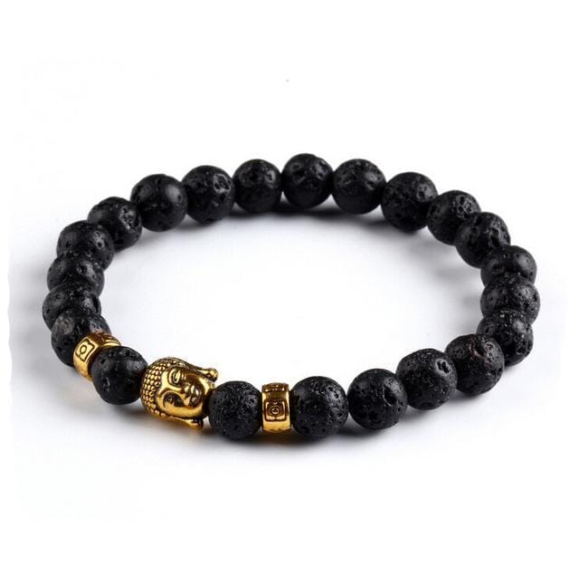 Black Lava Stones Lucky Charm Buddha Reiki BraceletBraceletBlack