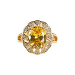 Luxury Oval Citrine Gemstone Ring - 925 Sterling SilverRing