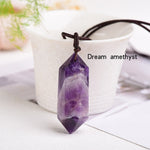 1pc Natural Crystal Quartz Double Point Pendant NecklaceNecklaceDream amethyst